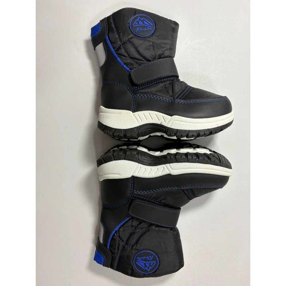 K KomForme Unisex Black Blue Winter Snow Boot Fleece Lined Zipper Size 5 Toddler